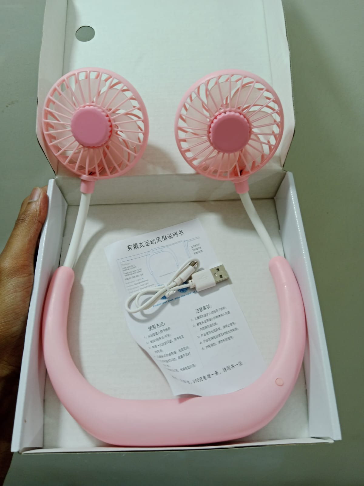 Portable Neck Fans Mini Cooling Fans Rechargeable Fans 360 Degree Free Rotation for Traveling, Sport